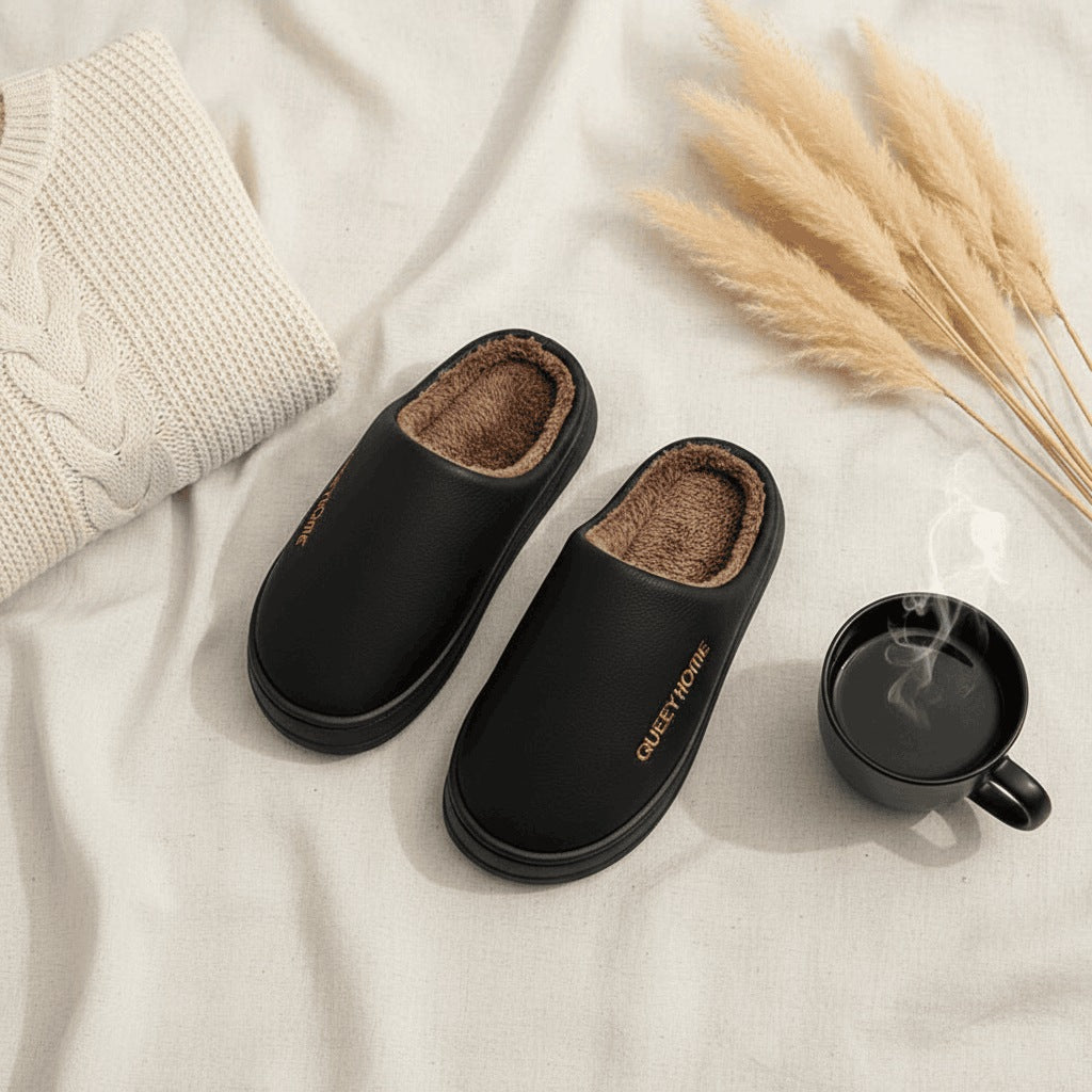 Open-back slippers with a water-repellent upper, plush lining and thick sole - view 4