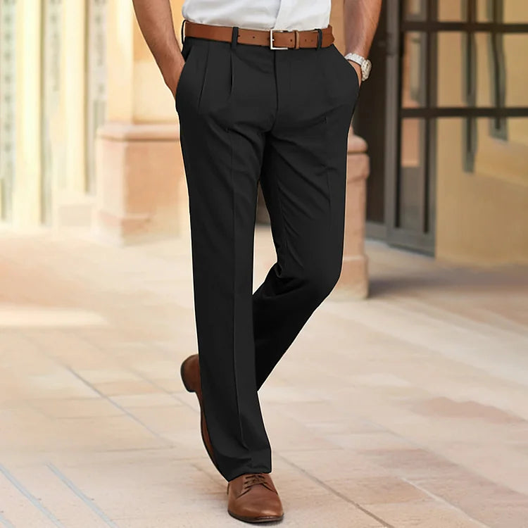 Men's Trousers - Oscar – Casual Business Suit Trousers Wi in Donkerblauw