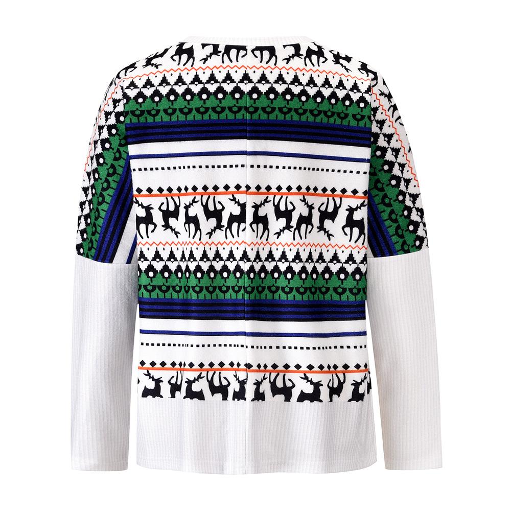 Women's oversized Fair Isle Christmas jumper with plain sleeves
