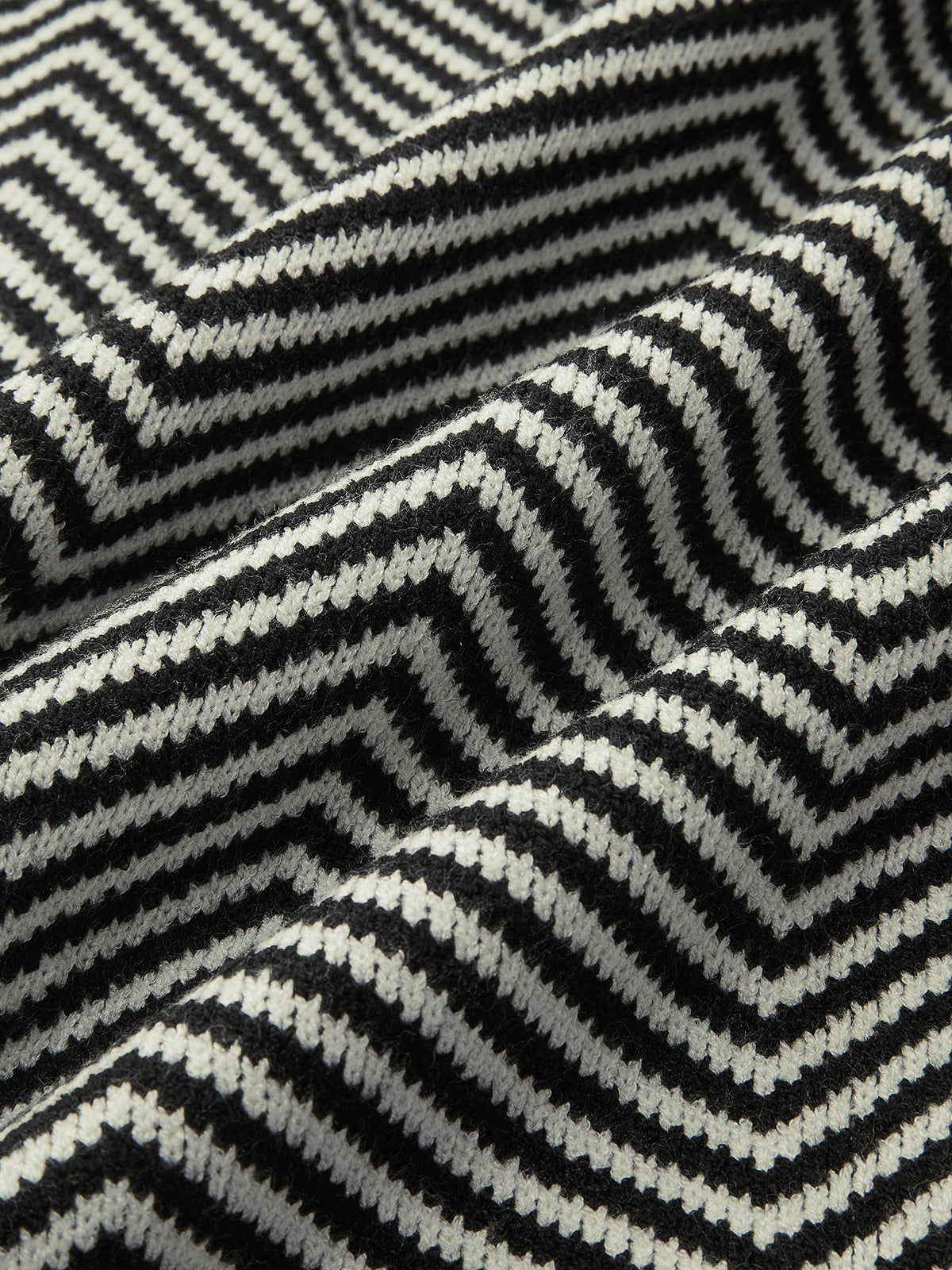 Women's oversized herringbone stripe cardigan with a V-neck and contrast trim