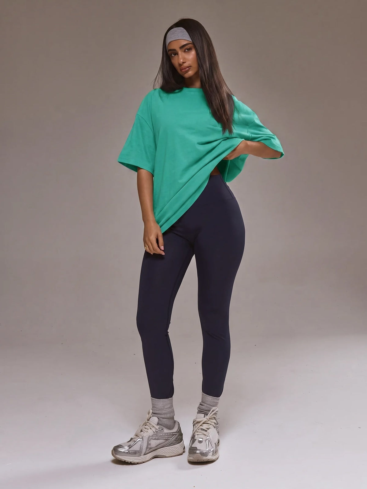 Oversized T-shirt for women in soft stretch fabric with a crew neck - view 15