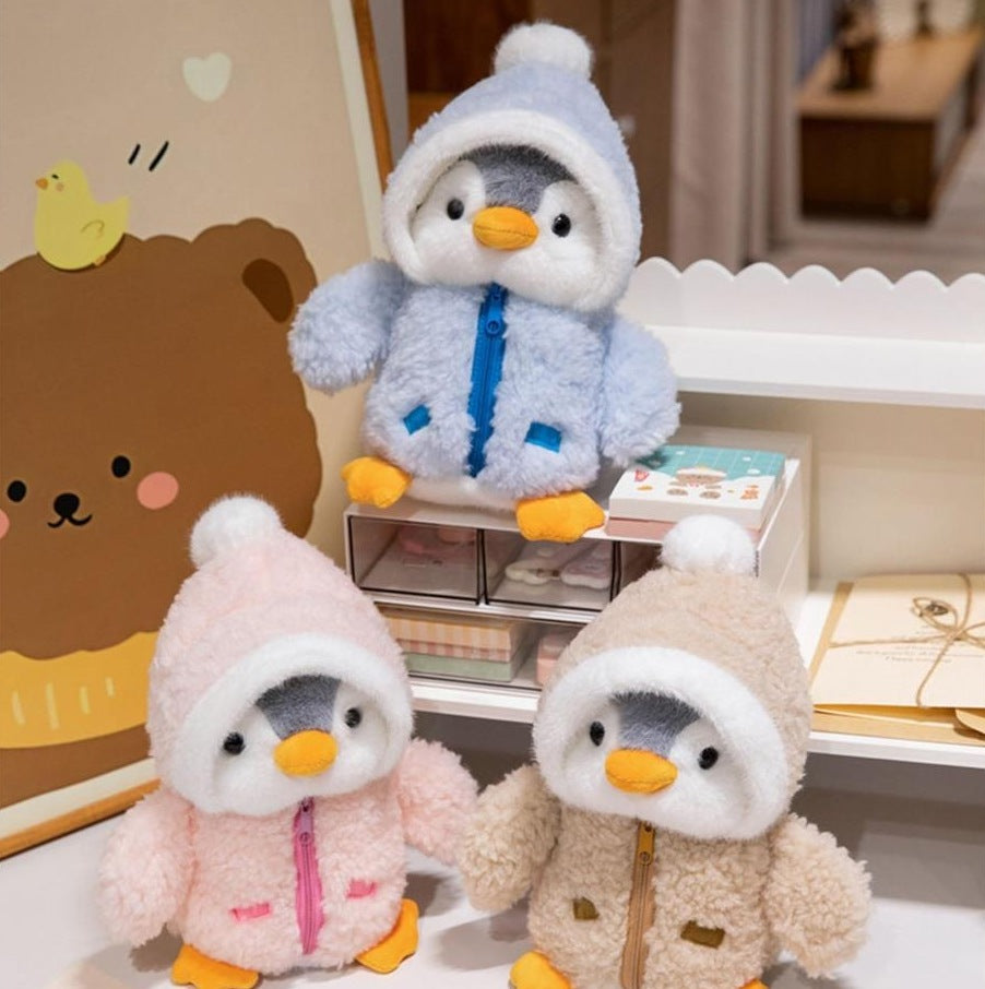 25 cm penguin soft toy in a hooded jacket - view 4