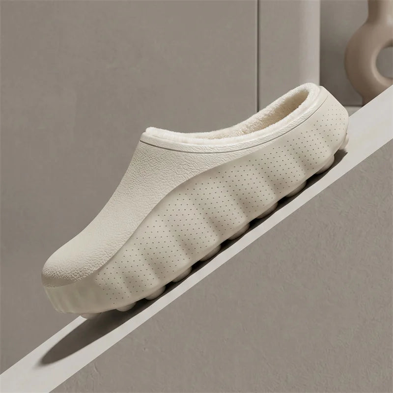 EVA slippers with a closed toe, open heel, plush lining and a wavy sole - view 5