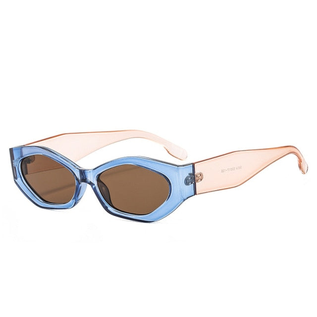 Women's Geometric Polygon Sunglasses – Fashion UV Style – close-up detail
