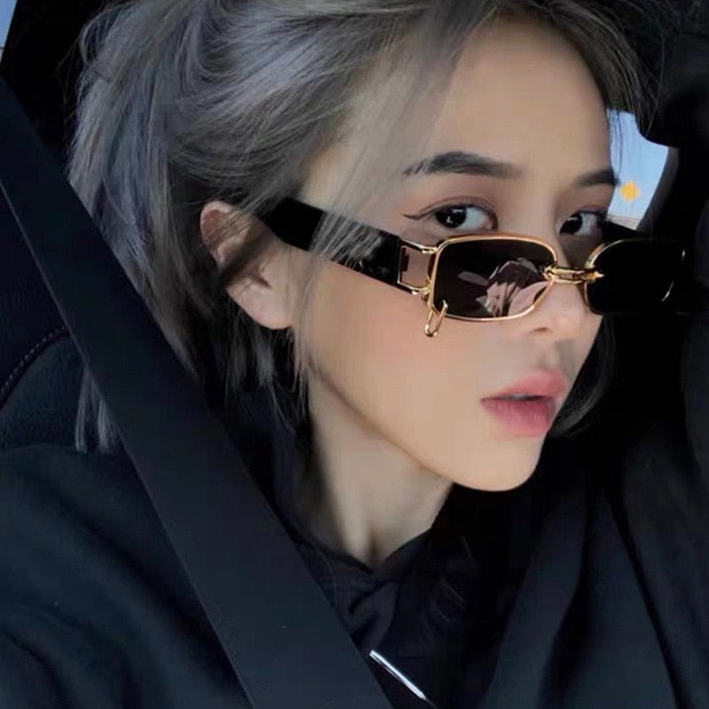 Unisex Square Sunglasses – UV400 Polycarbonate Alloy Frame – close-up detail