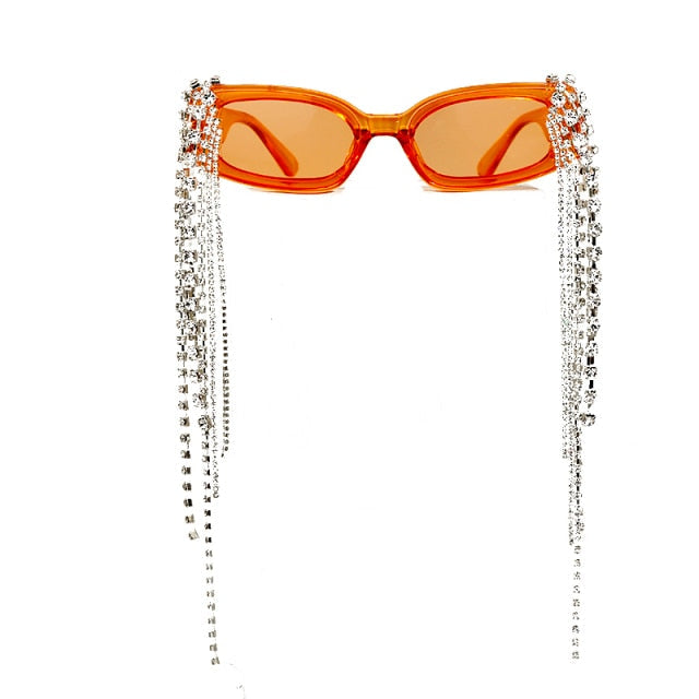 Women's Rhinestone Sunglasses – Tassel Statement Everyday – detail view