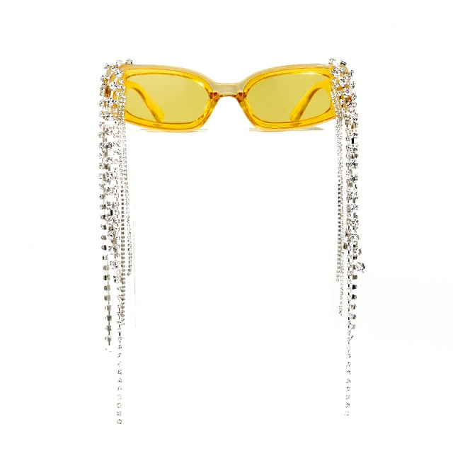 Women's Rhinestone Sunglasses – Tassel Statement Everyday – alternative view