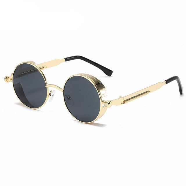 Unisex Steampunk Sunglasses – Metal Frame Festival Retro – feature detail