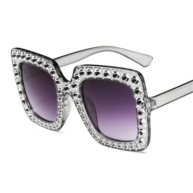 Women's Oversized Crystal Sunglasses – Glamour Style – view 12