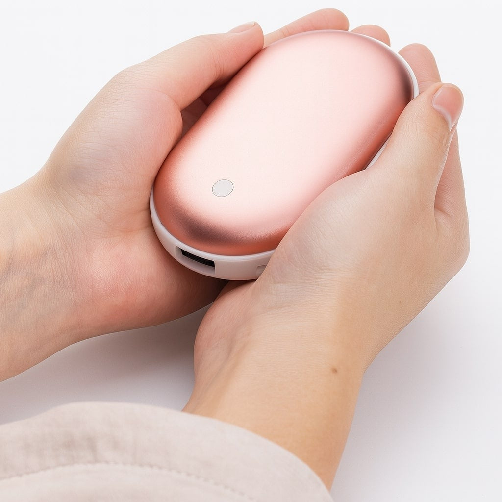 Rechargeable hand warmer with power bank and 3 heat settings