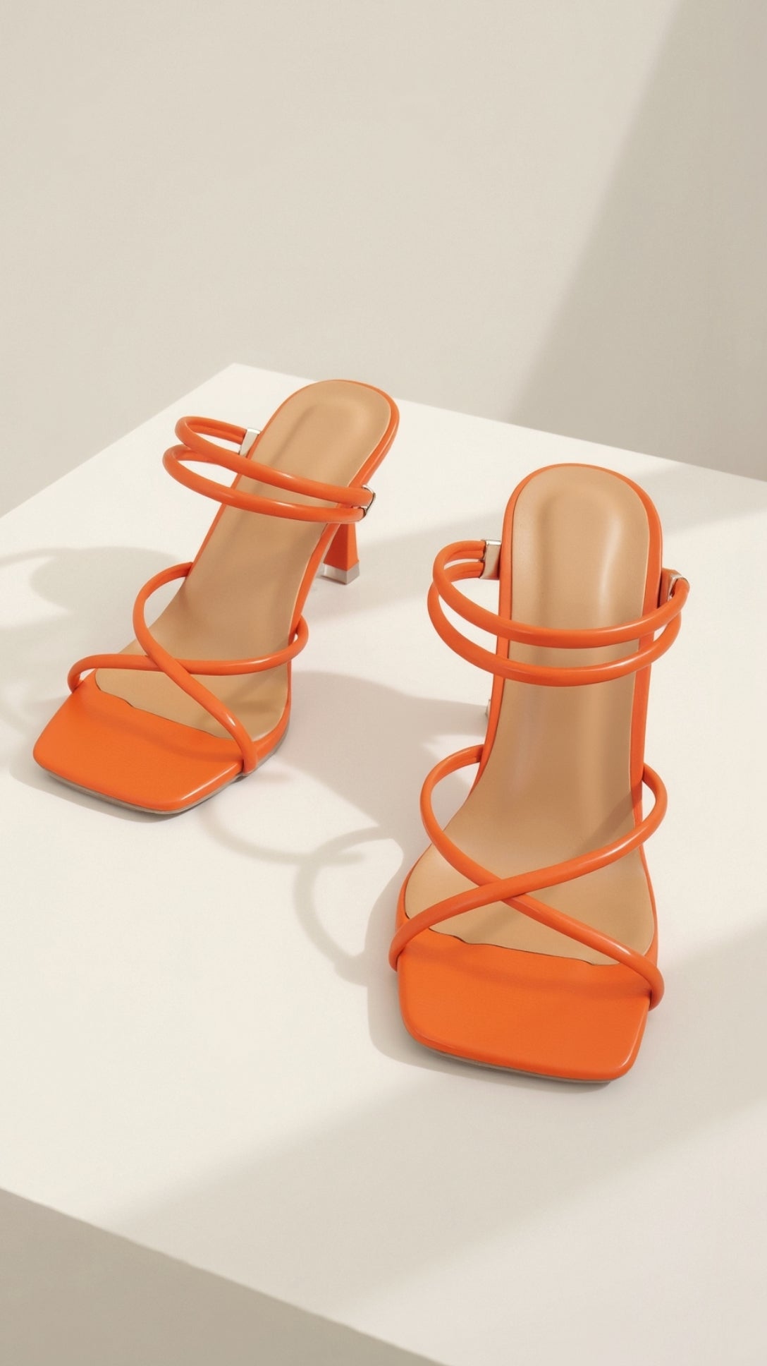 Women's Strappy High-Heel Sandals - product view | SAINT DOR