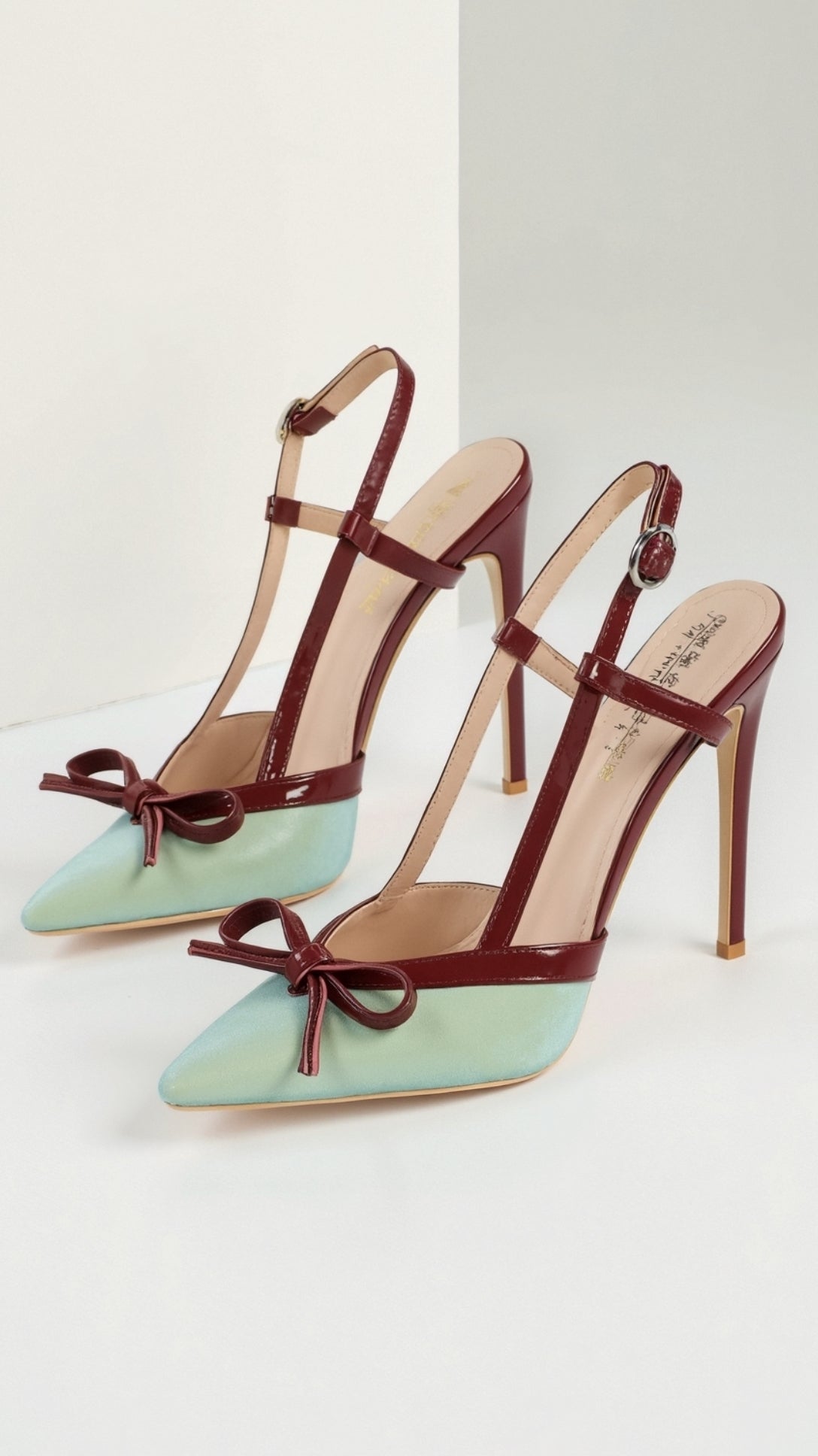 Women's Satin Bow Court Shoes - detail view | SAINT DOR