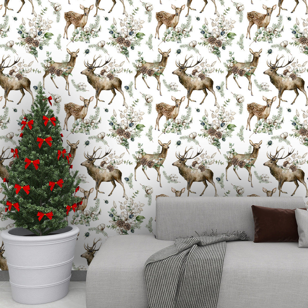 Self-adhesive Christmas wallpaper on a 45 cm wide roll with a festive print