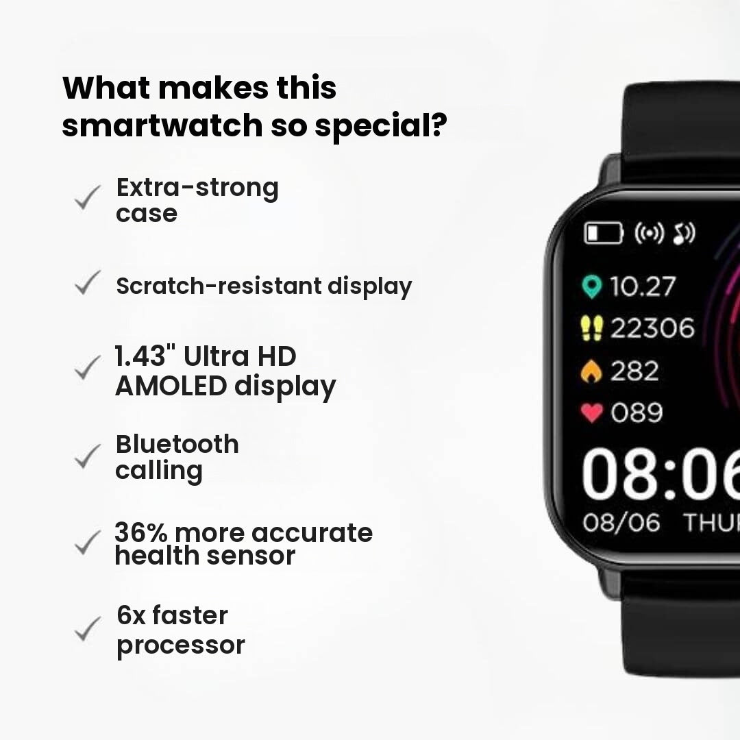 Feature overview of the square smartwatch