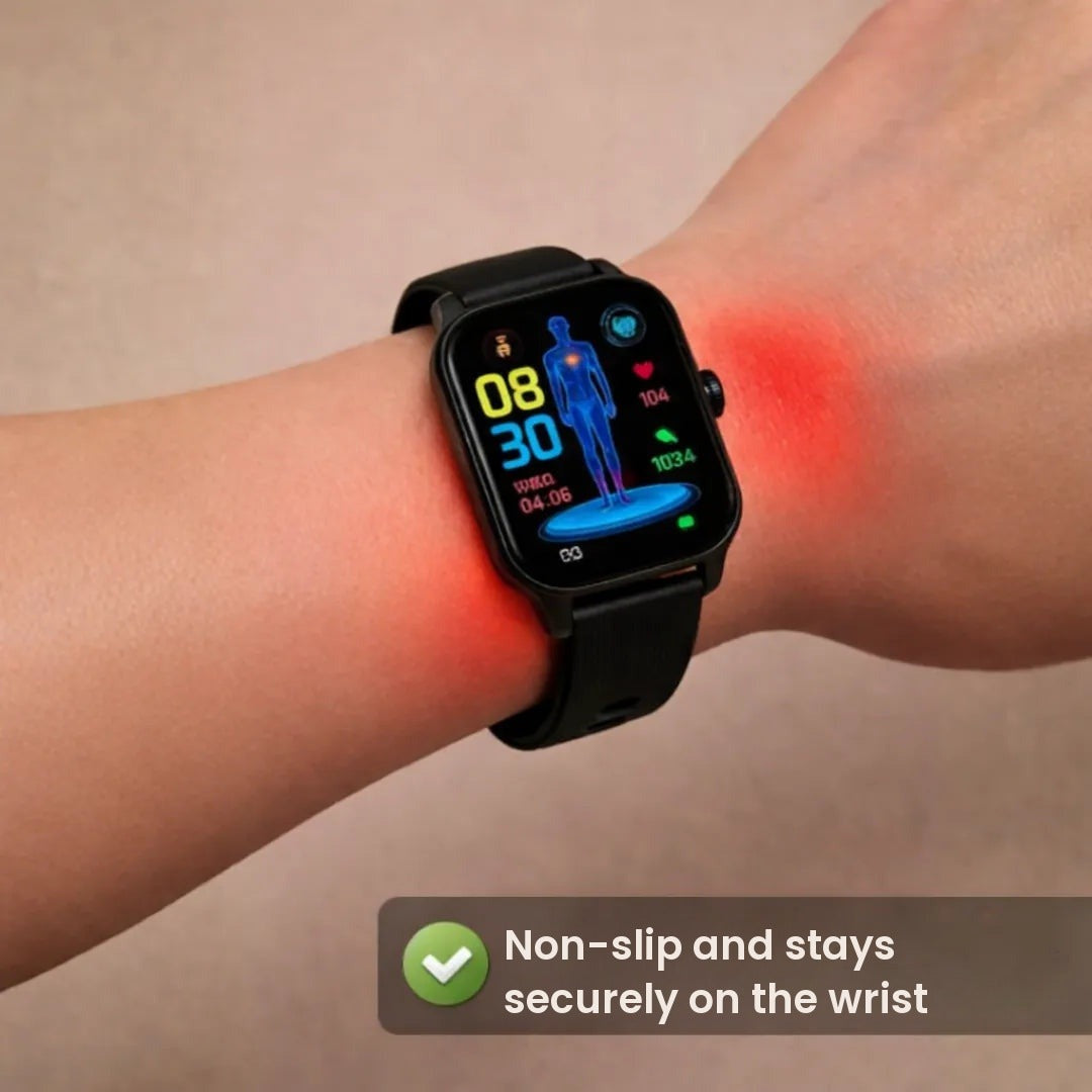 SOS smartwatch with a non-slip strap on the wrist