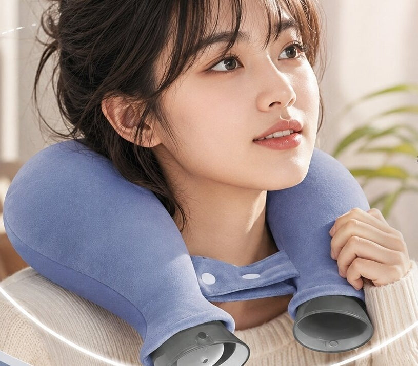 U-shaped neck hot water bottle with a soft plush cover - view 2