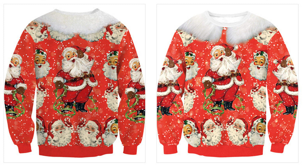 Unisex ugly Christmas jumper with an all-over 3D festive print