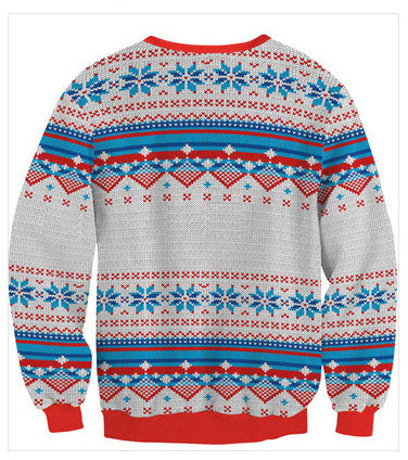 Unisex ugly Christmas jumper with an all-over 3D festive print