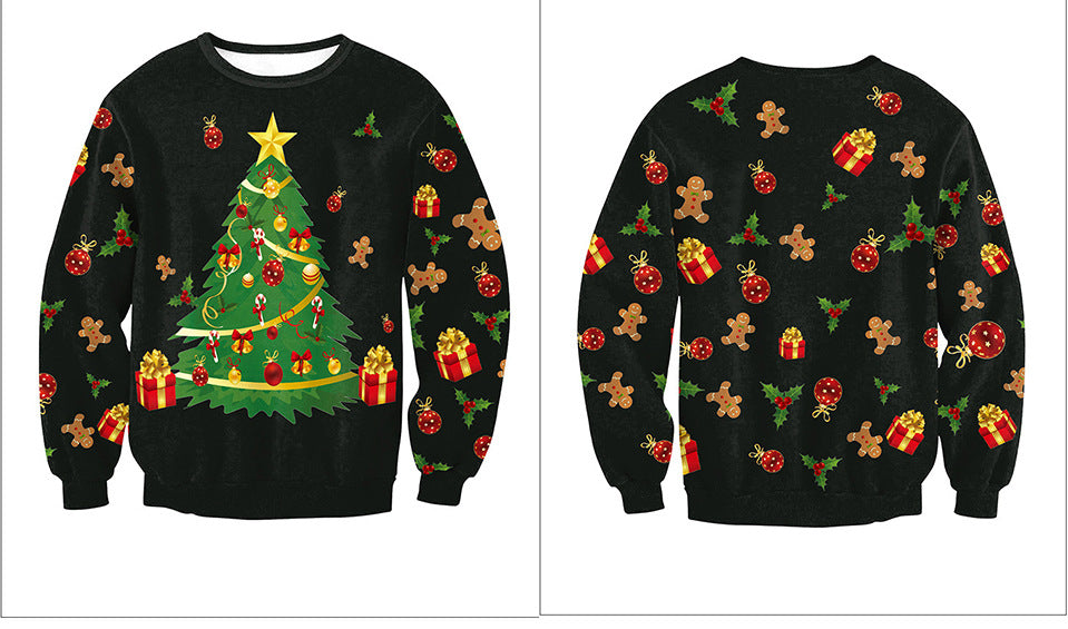 Unisex ugly Christmas jumper with an all-over 3D festive print