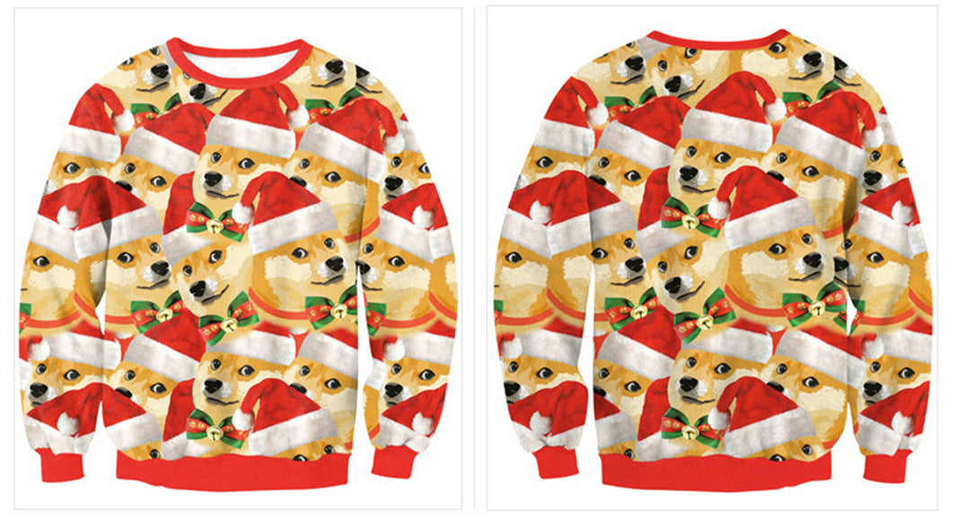 Unisex ugly Christmas jumper with an all-over 3D festive print