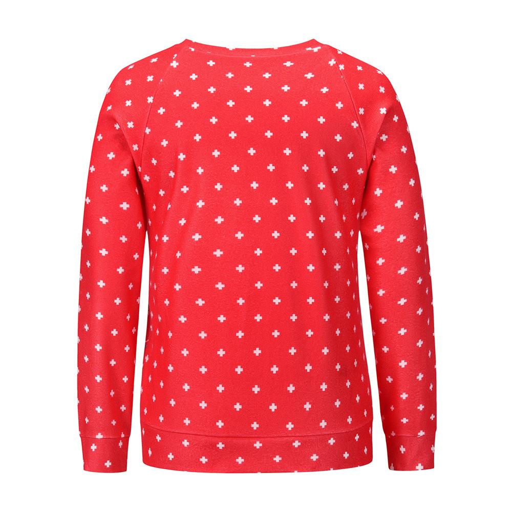 Women's ugly Christmas jumper with three gnomes, a slogan and snowflakes