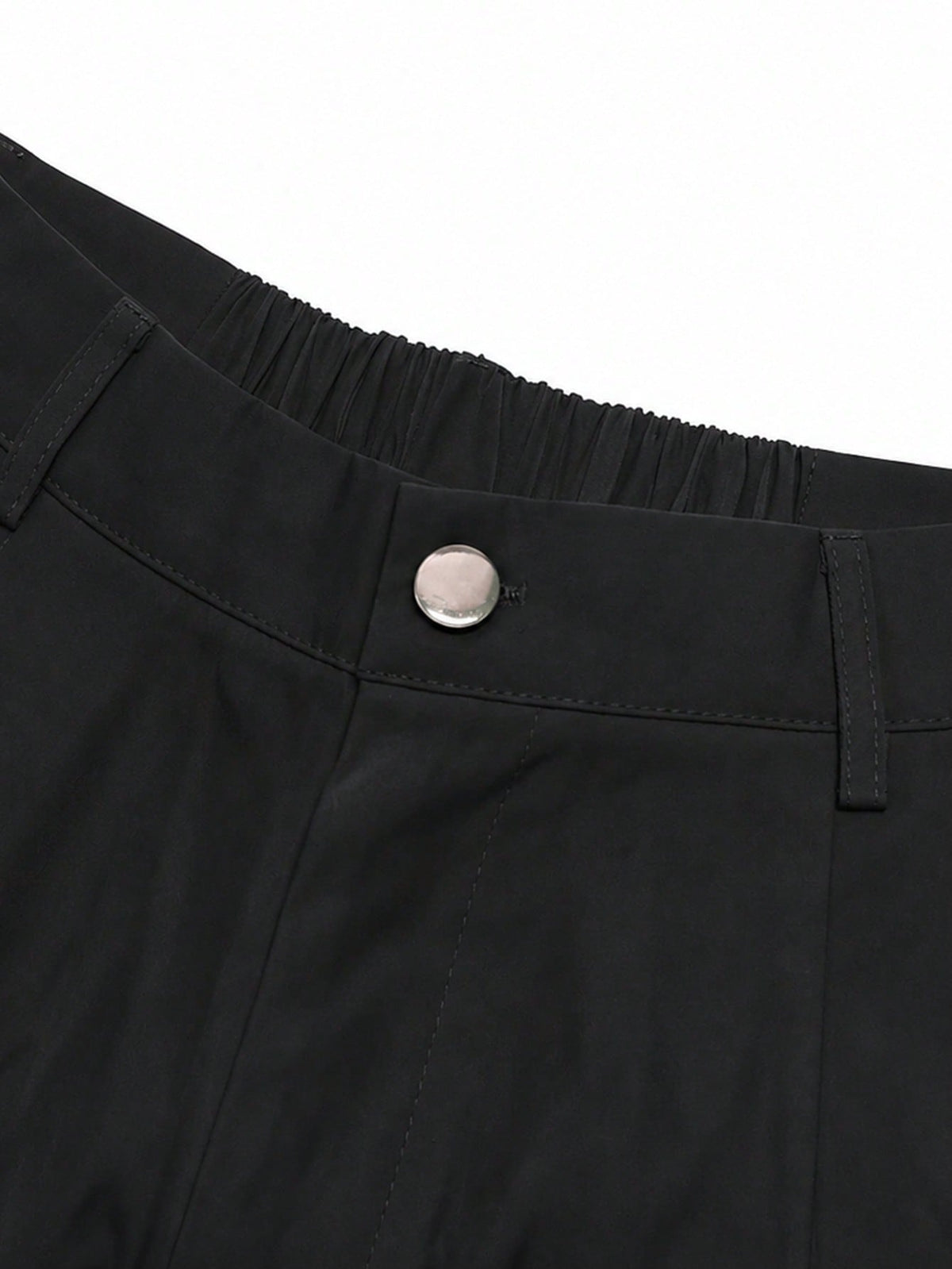 Wide leg cargo trousers for women with high waist, side flap pockets and a long straight leg - view 14