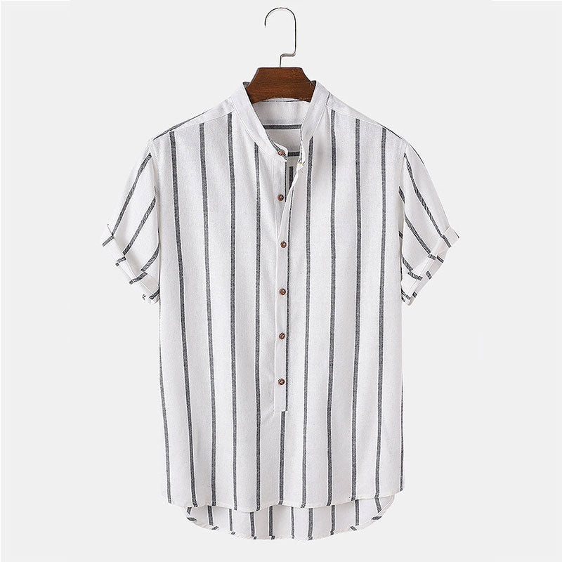 Men's Summer Two-Piece Set - Short-Sleeve Shirt & Shorts — close-up