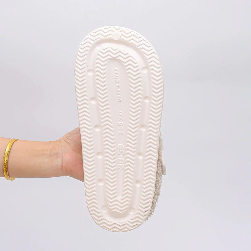 Women's EVA clog slippers with an adjustable buckle strap, plush lining and open back - view 6