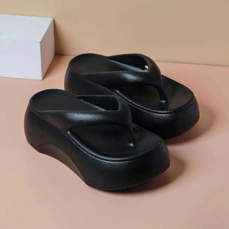 Platform flip flops in EVA with a wide toe-post strap - view 5
