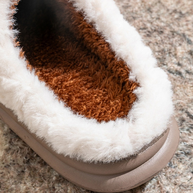 Teddy slippers for women with two little ears on the toe, plush lining and thick sole - view 11