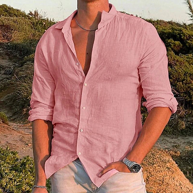 Men's elegant linen shirt - SAINT DOR - view 2