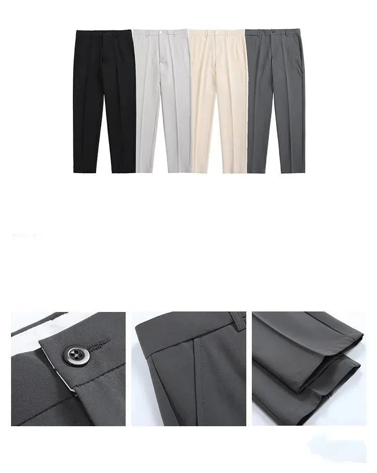 Men's Slim Fit Stretch Trousers - Extended Sizes - product view | SAINT DOR