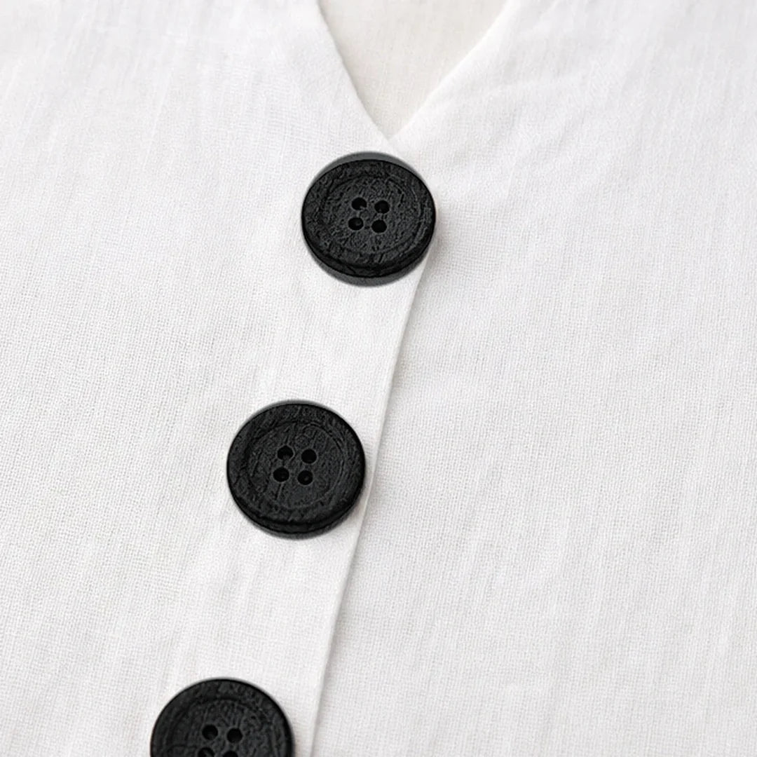 Women's linen-look sleeveless top - detail