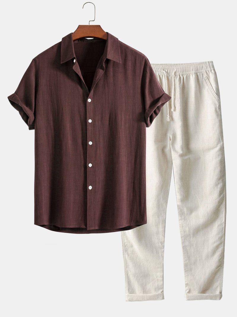Men's Everyday Co-Ord Set - Relaxed Two-Piece Outfit in Blue — side view