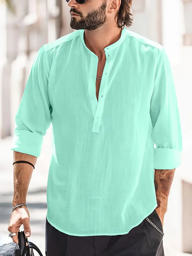 Men's linen shirt in summer colours - SAINT DOR - view 1