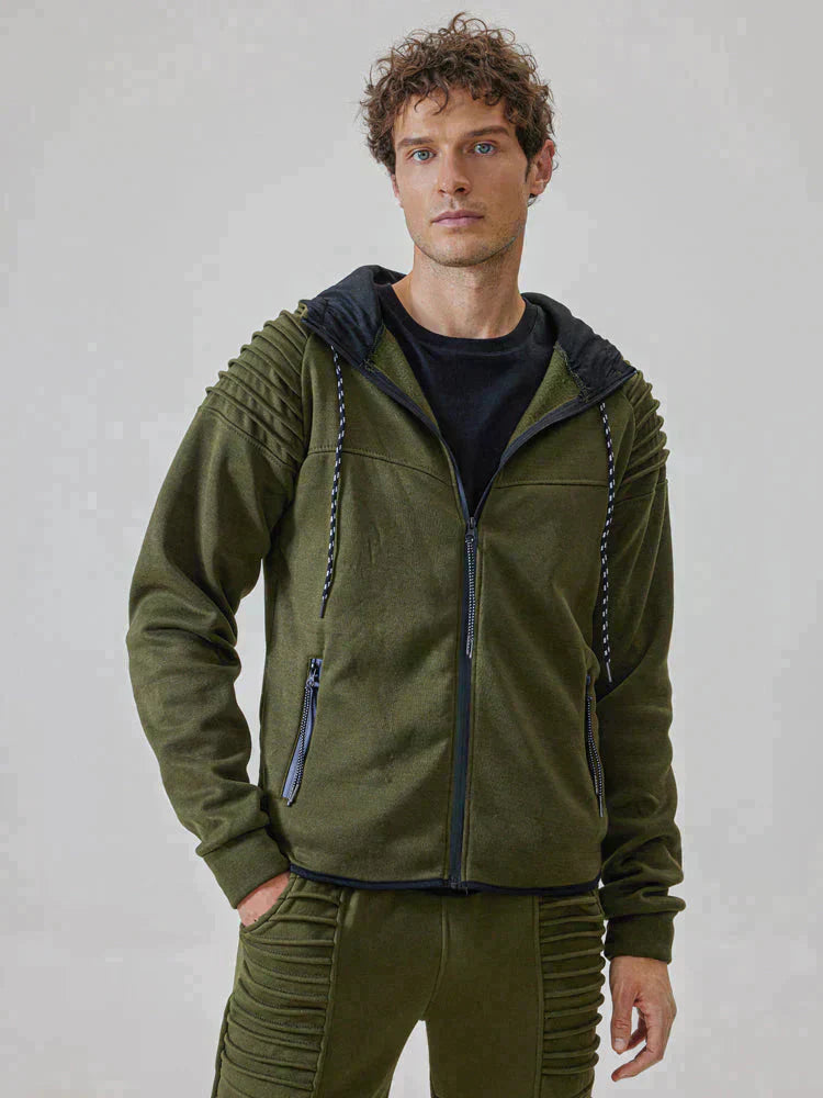 Men's Sports Two-Piece Tracksuit - Fitness & Leisure Co-Ord in Dark Grey — front view
