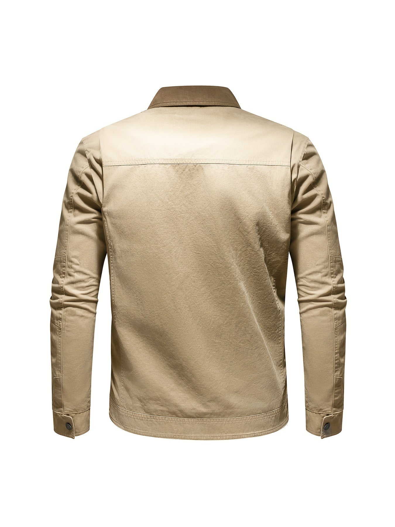 Men's Open Collar Leather Jacket with Chest Pocket – Saint Dor UK – lifestyle shot