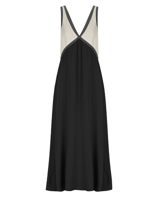 Women's Satin Dress – Contrast Detail Elegant Everyday – front view