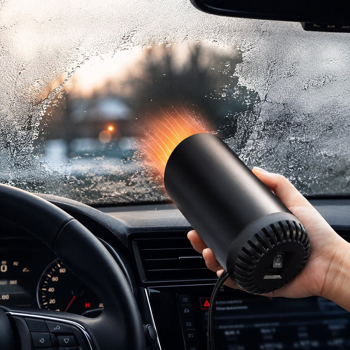12V car heater with suction mount on the windscreen - view 5