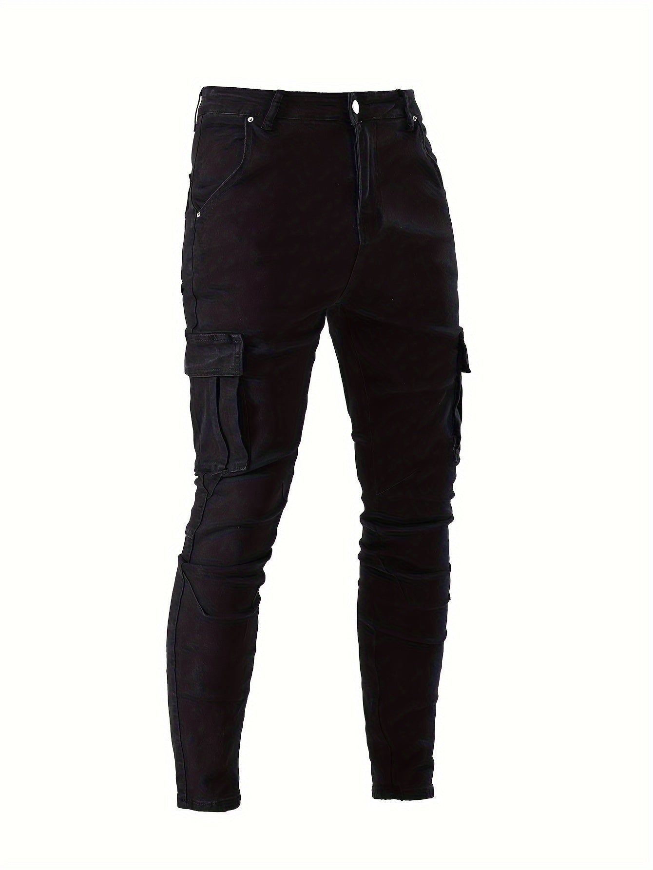 Men's Stretch Cargo Denim Jeans - product view | SAINT DOR