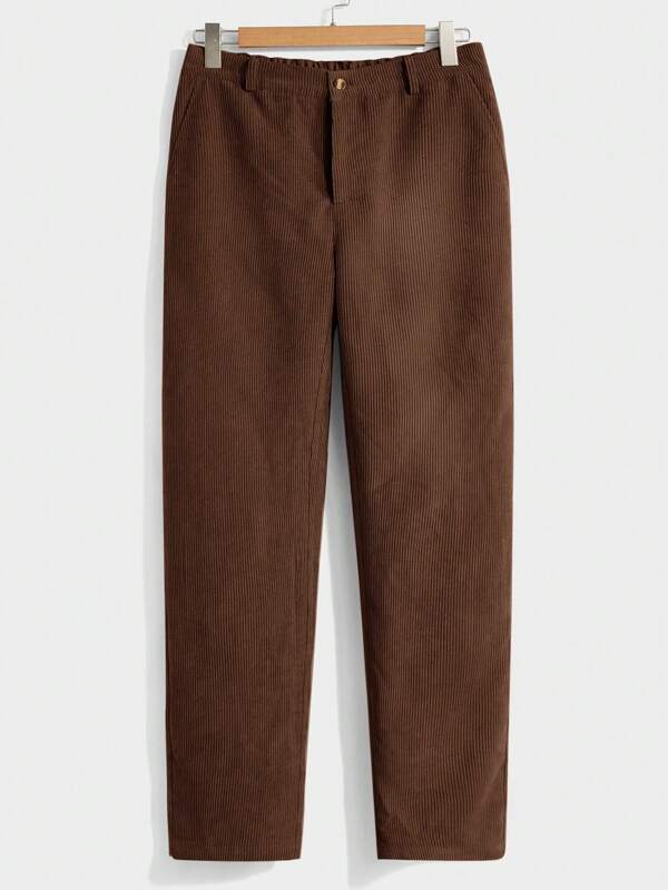 Men's Slim Fit Corduroy Trousers - side view | SAINT DOR
