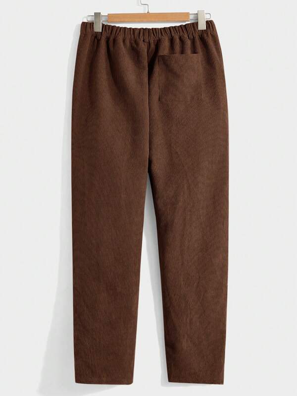 Men's Slim Fit Corduroy Trousers - detail view | SAINT DOR