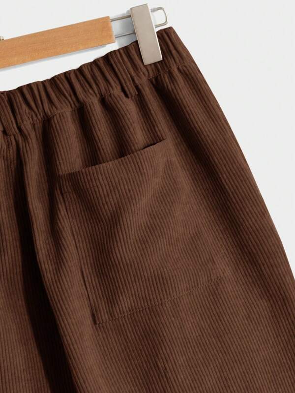 Men's Slim Fit Corduroy Trousers - back view | SAINT DOR