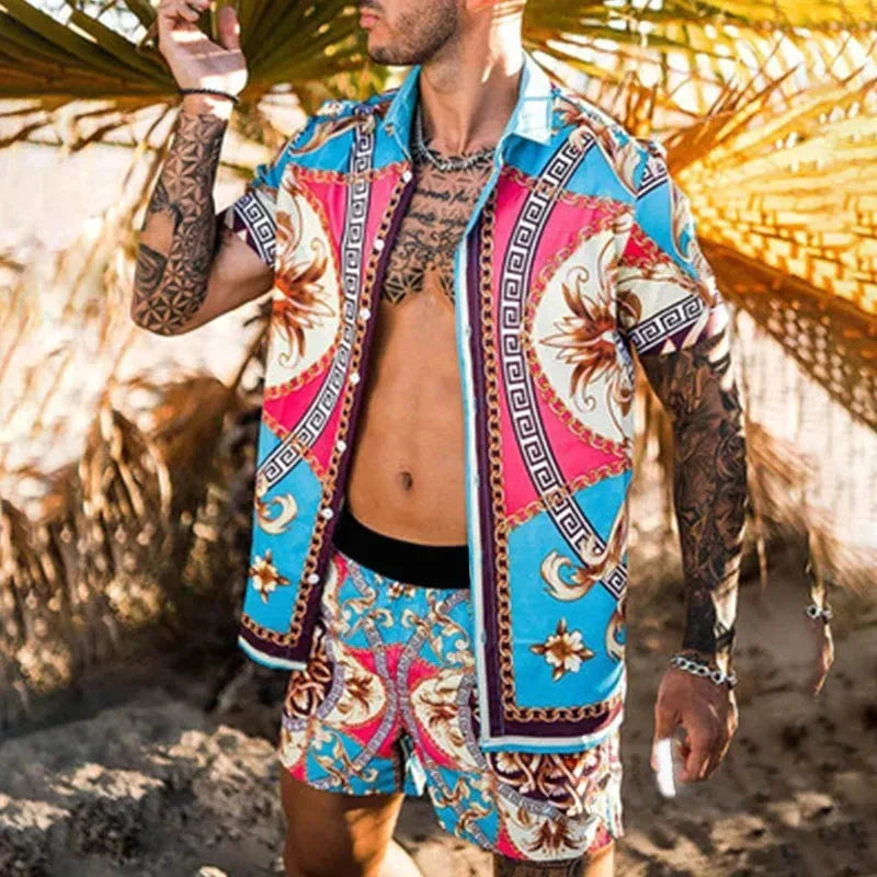 Men's Two-Piece Set - Light & Airy Summer Print - view 3