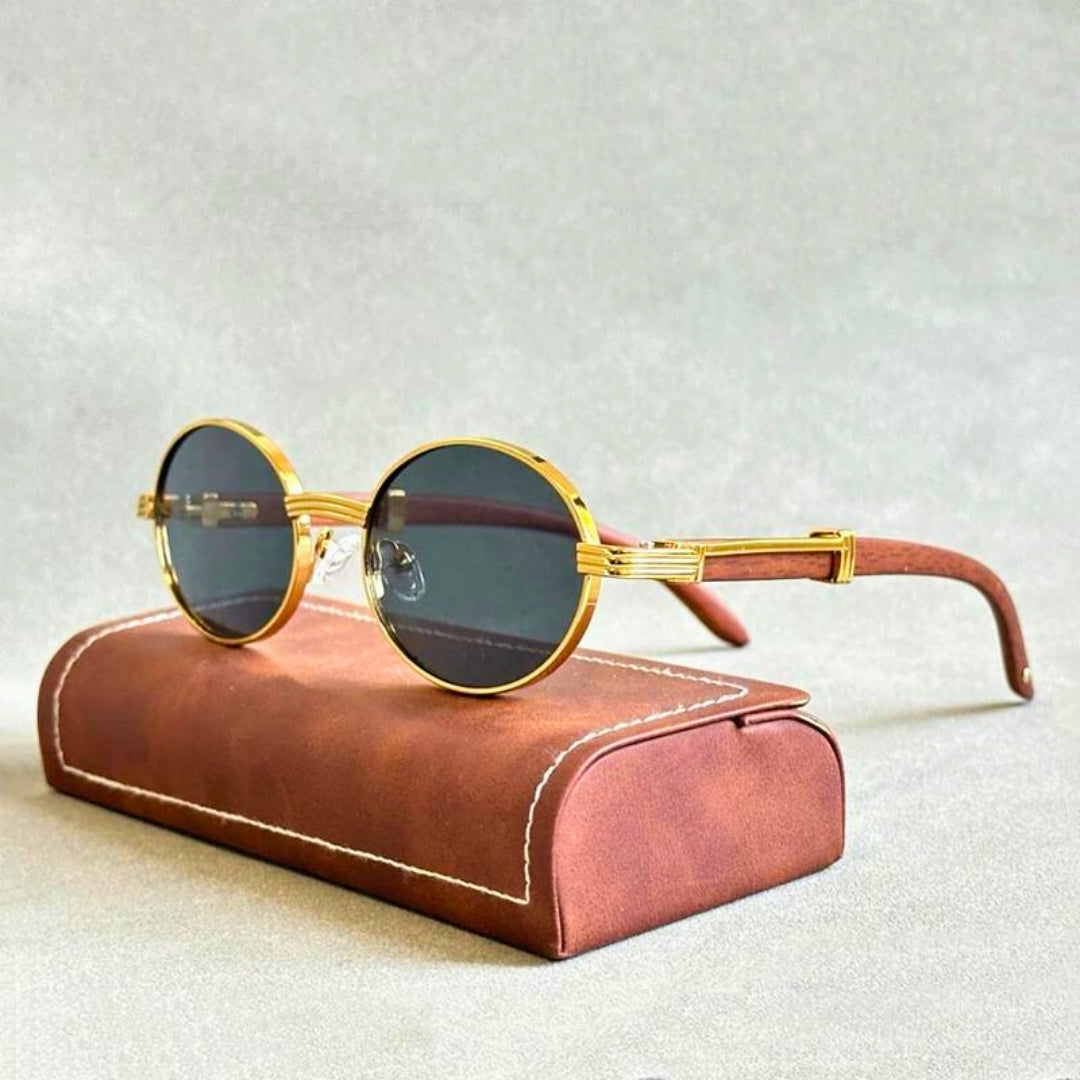 Women's LuxeGaze Vintage Oval Sunglasses – side view