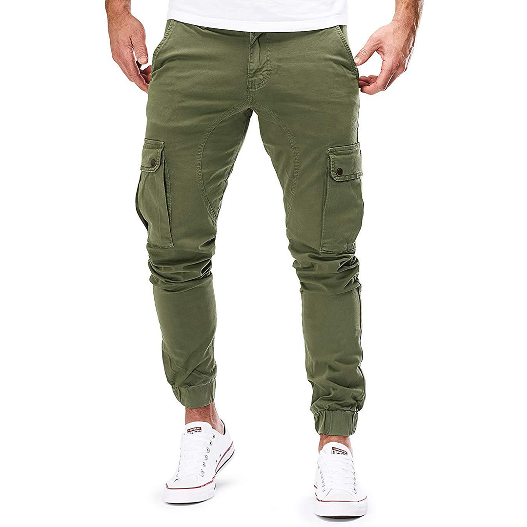 Men's Long Cargo Trousers - back view | SAINT DOR