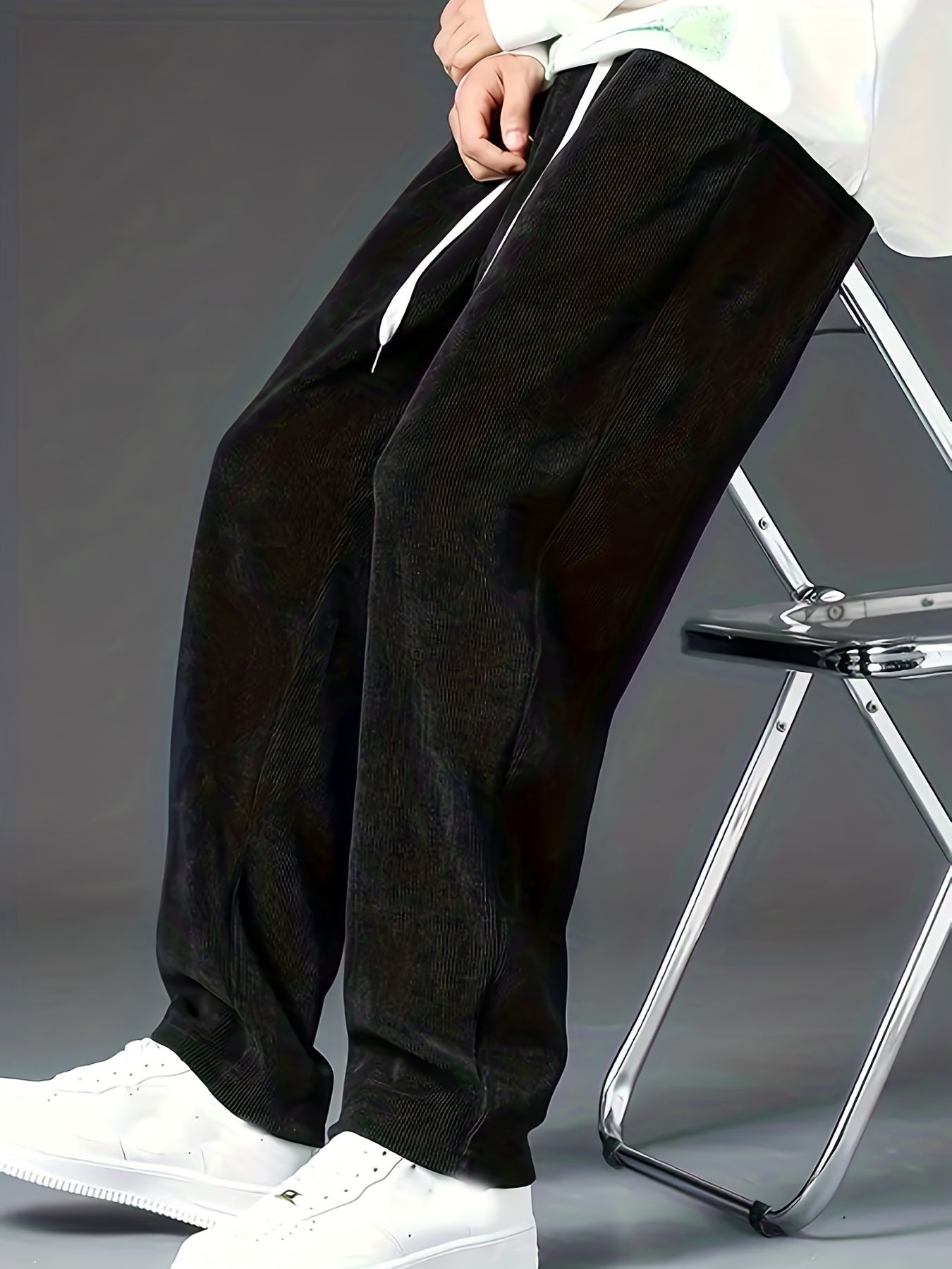 Men's Casual Corduroy Joggers - back view | SAINT DOR