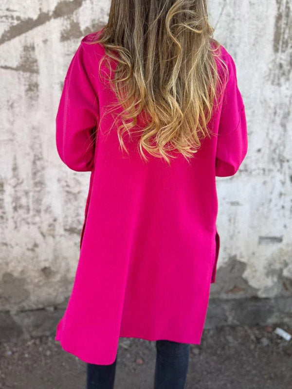Soft hooded jacket with a full zip and dropped shoulders