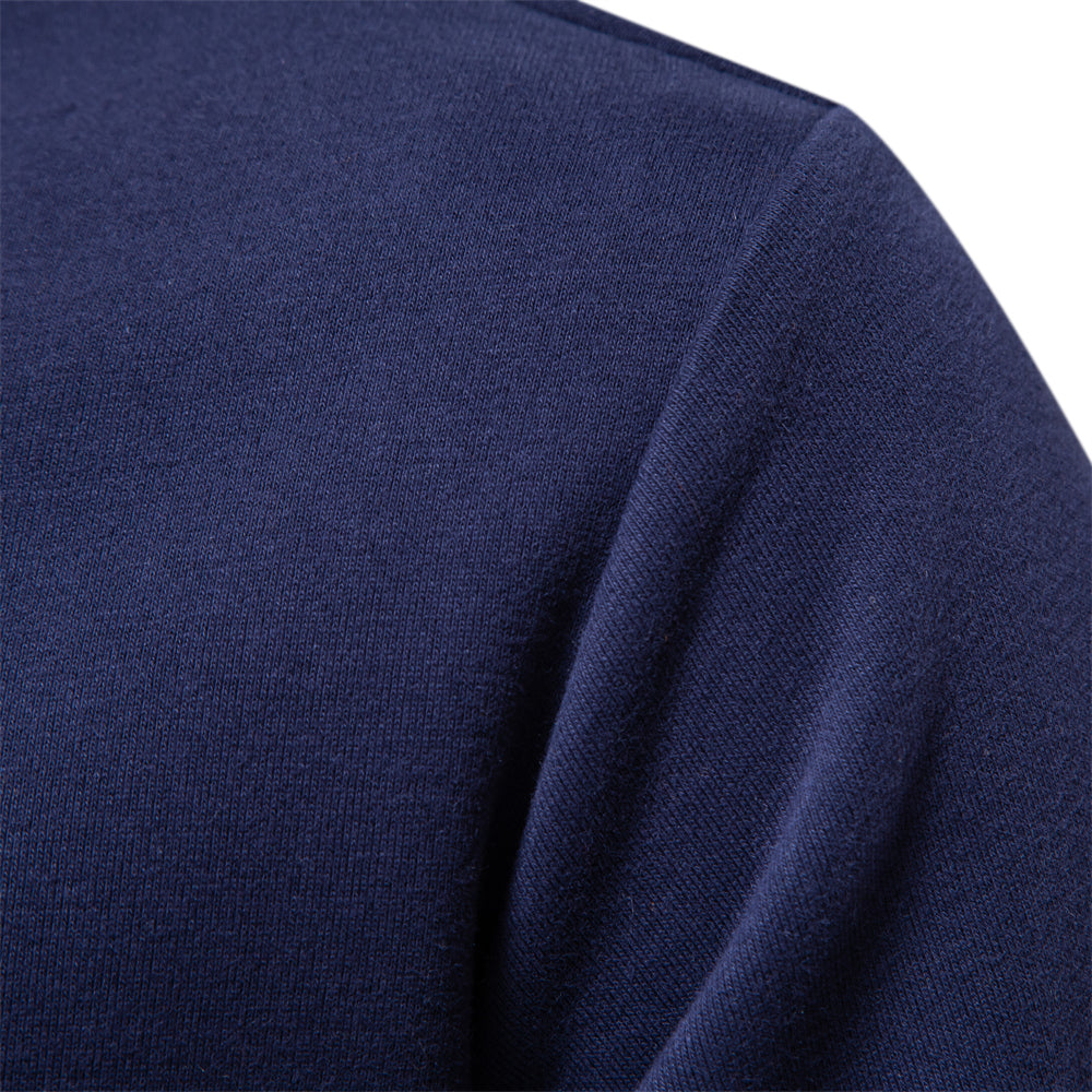 Men's rugby polo sweatshirt with contrast collar, front view