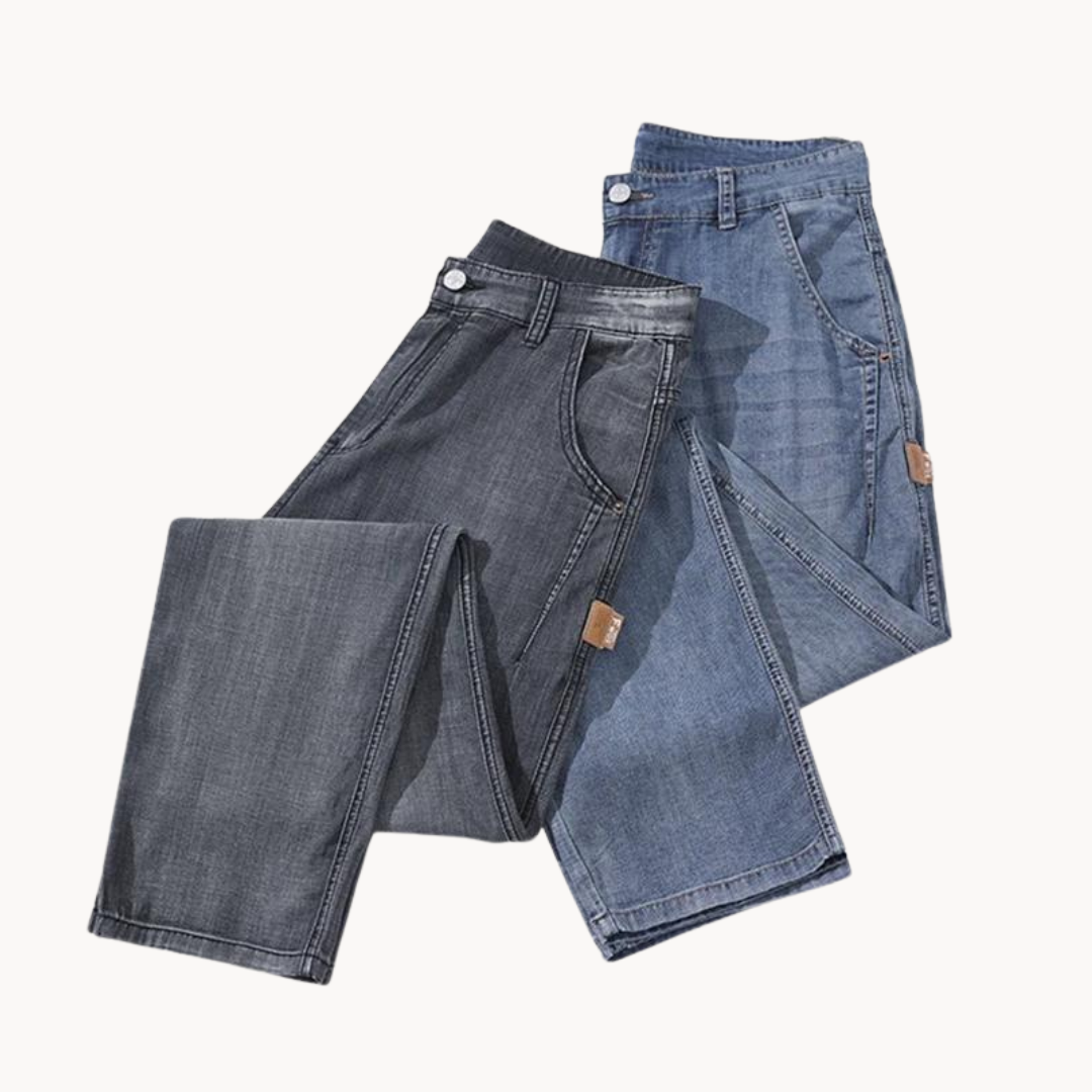 Men's Lightweight Denim Jeans - product view | SAINT DOR